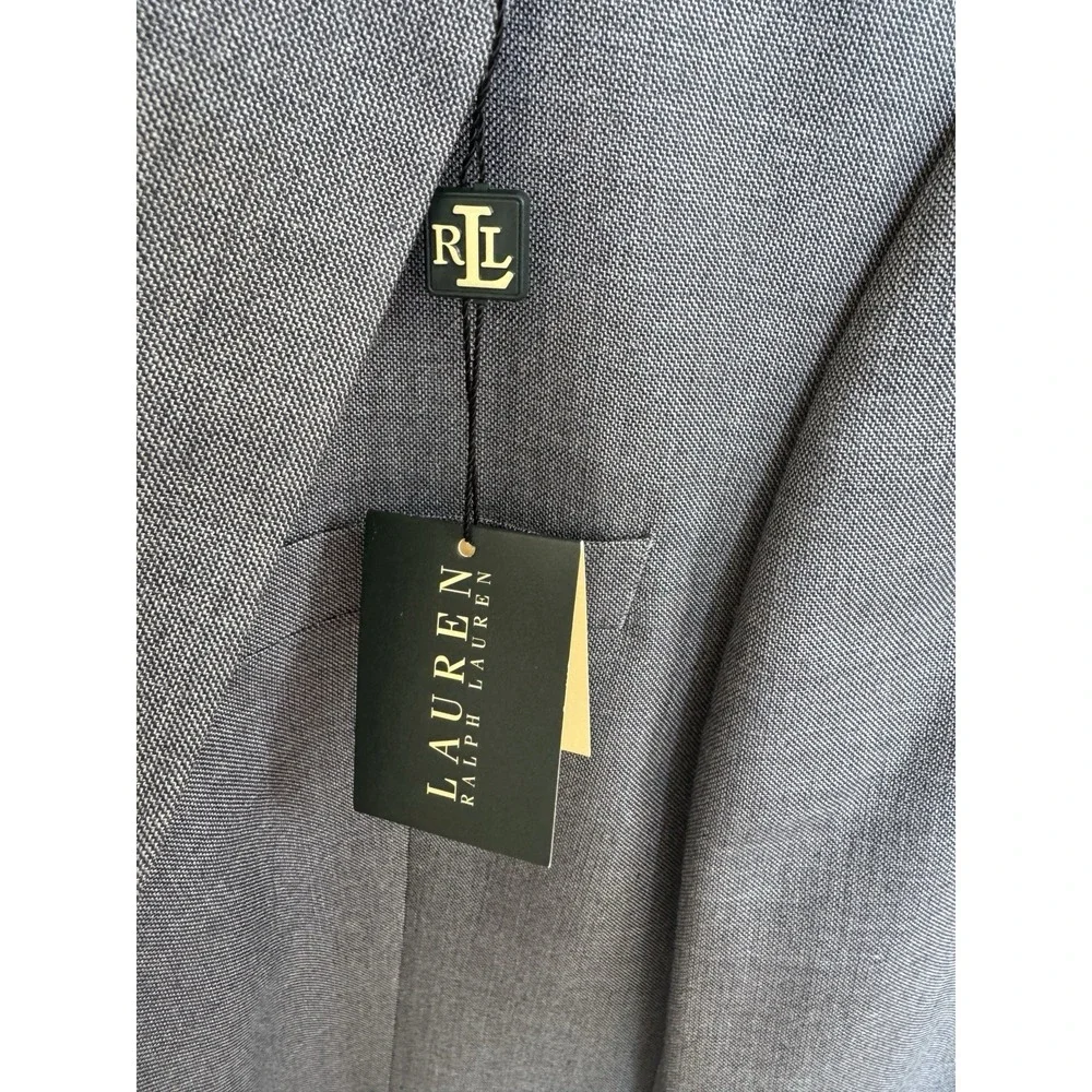 NEW Ralph Lauren Silk Wool Blazer Coat Sport Jacket 2 Button Size 44R Blue